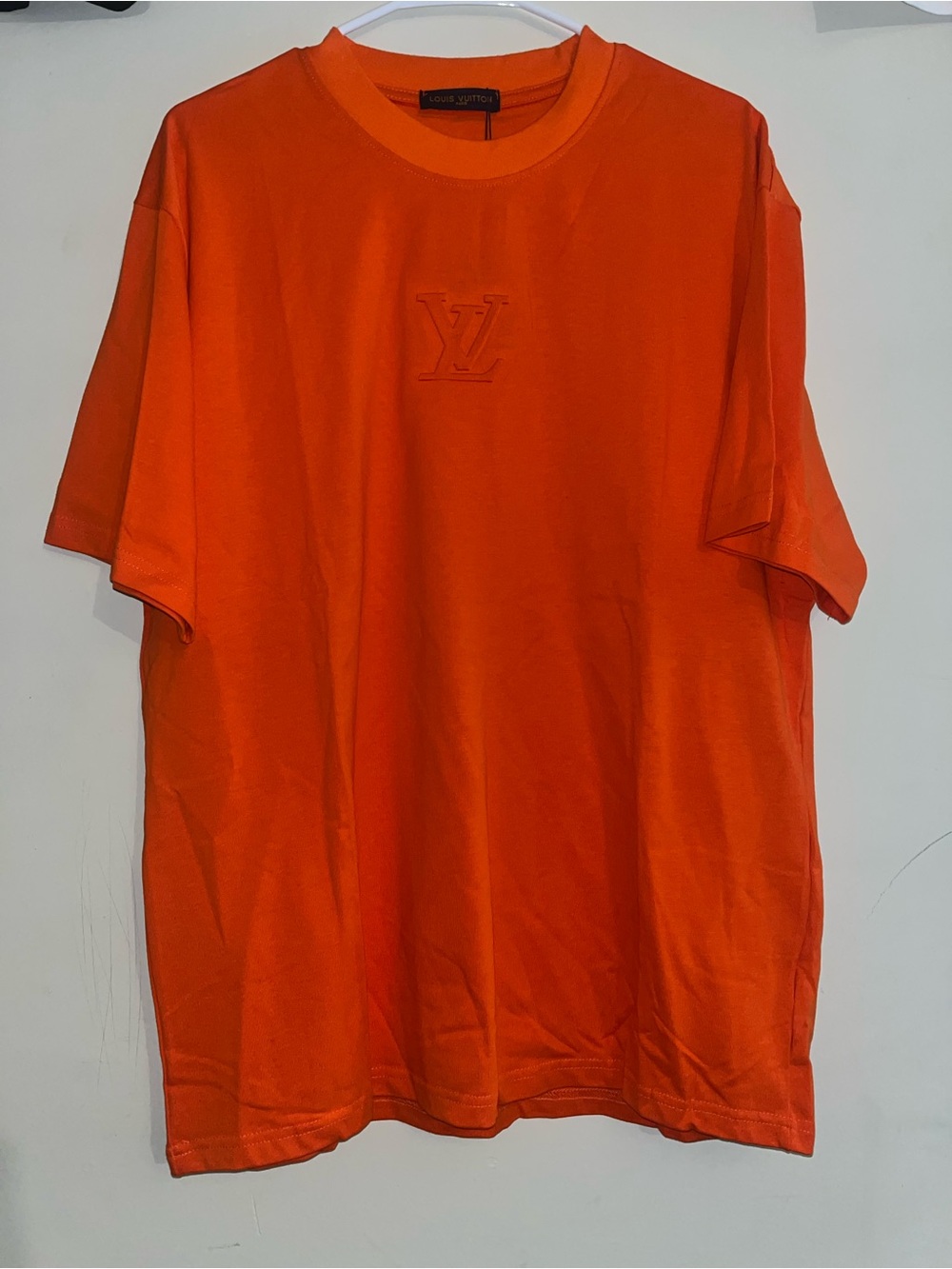 Louis Vuitton Orange Embossed LV Crewneck Tee